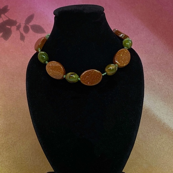 Unmarked Beauty Jewelry - Goldstone & Rain Forest Jasper Beaded Bracelet